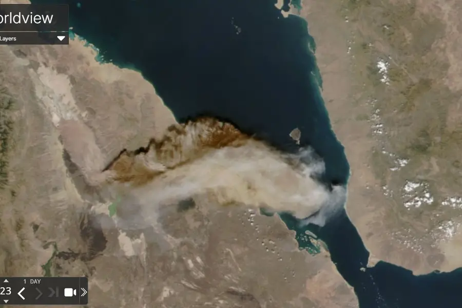 エチオピアからの火山灰雲がインド北部に広がりデリーに到達