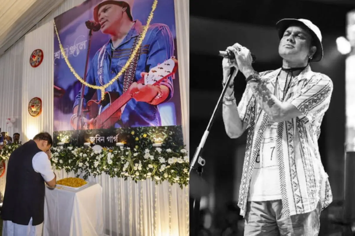 Assam Chief Minister Himanta Biswa pays tribute to music icon Zubeen Garg on his birth anniversary in Guwahati (L), file photo of the singer | Photo: PTI, ANI