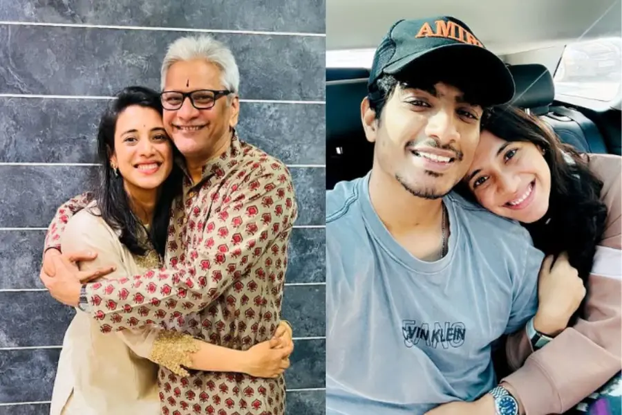 Smriti Mandhana with her father, Smriti Mandhana with fiancé Palash Muchhal