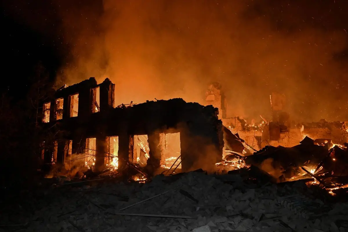 The site of a Russian drone strike in the city of Chuguiv, Kharkiv region, early on November 7, 2025, amid the Russian invasion of Ukraine (Photo: AFP")