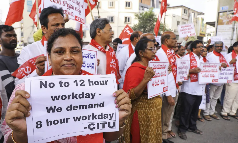 CITU stages protest in Hyderabad against labour codes | PTI