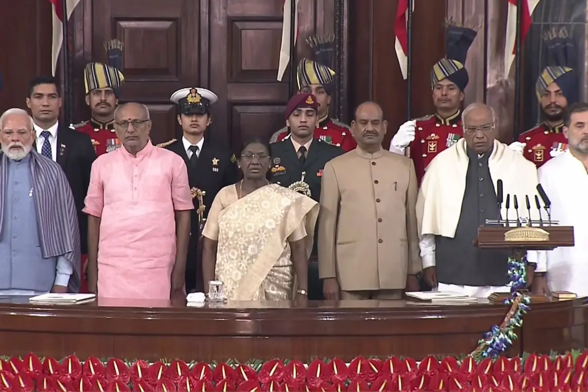 President Droupadi Murmu, Vice President CP Radhakrishnan, Prime Minister Narendra Modi, Lok Sabha Speaker Om Birla, others during Constitution Day celebrations (Photo: PTI)