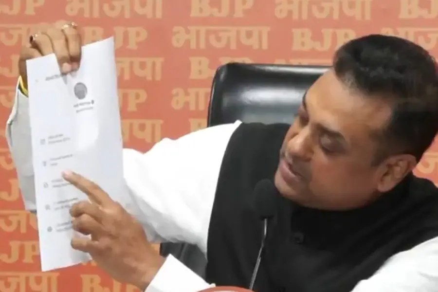 Sambit Patra during the press conference