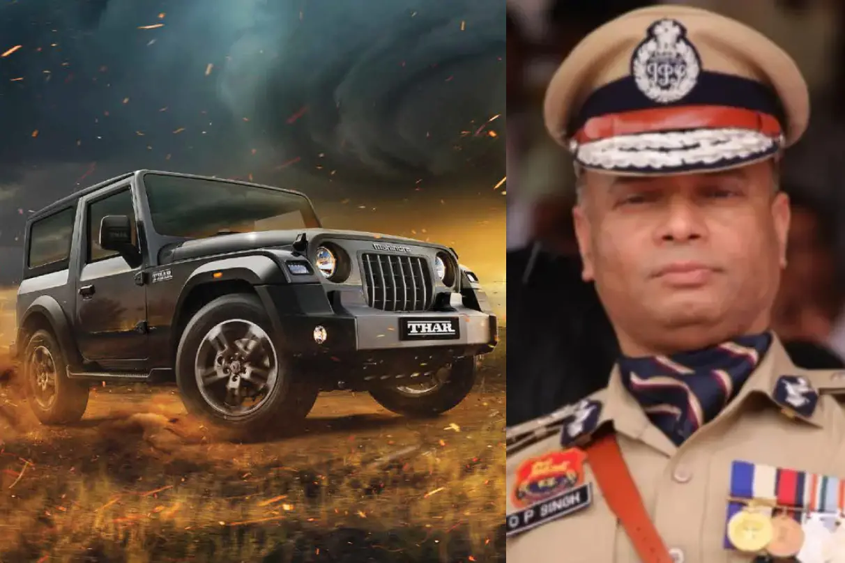 മഹീന്ദ്രാ ഥാർ, ഹരിയാണാ ഡിജിപി ഒ.പി. സിങ് | Photos: auto.mahindra.com, instagram