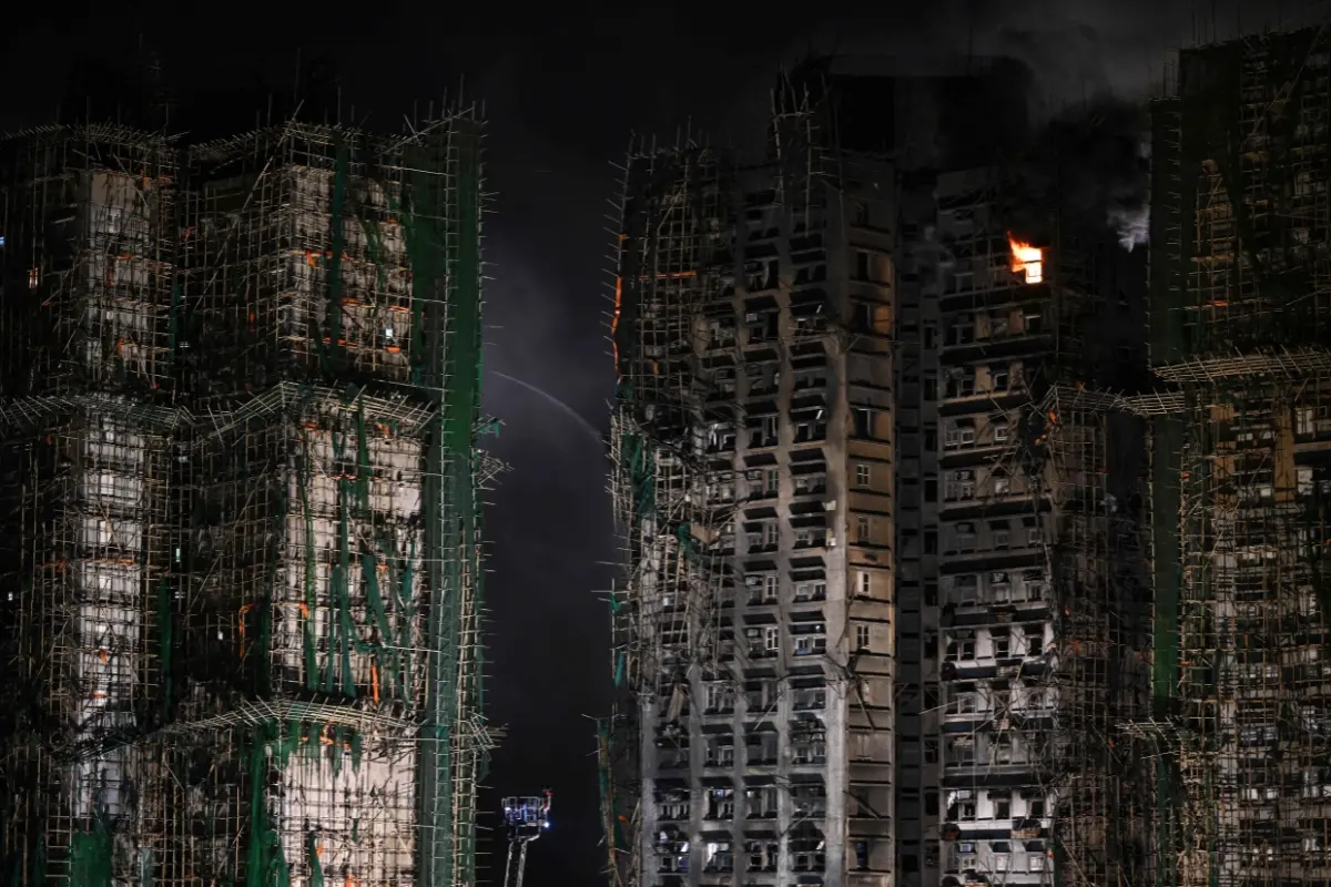 A general view shows the aftermath of a major fire that swept through several apartment blocks at the Wang Fuk Court residential estate in Hong Kong | Photo: AFP