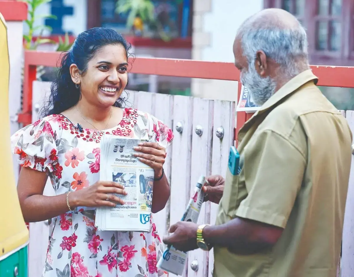 N.V. Anjana, the Congress candidate for Edakkad ward.| Photo: MBI