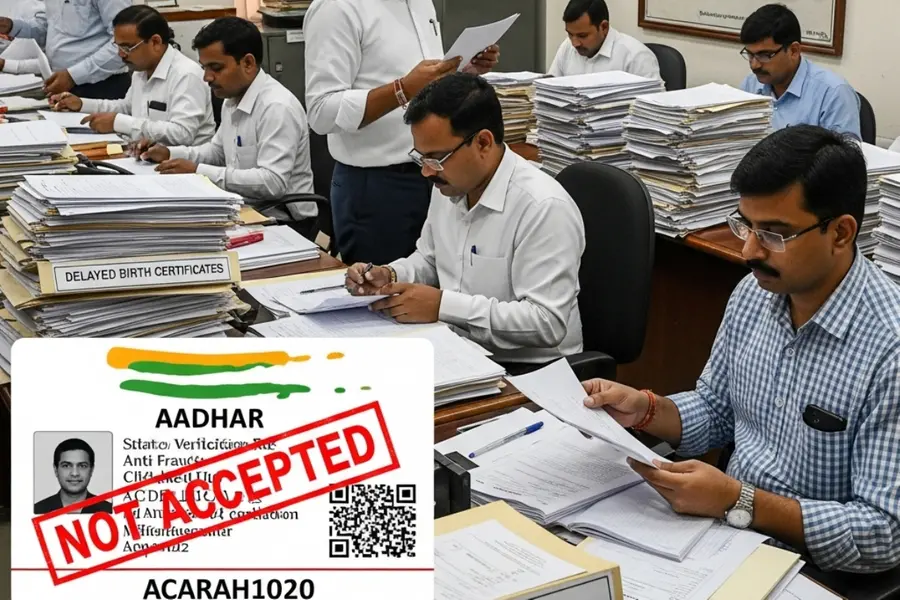 Why Aadhaar is no longer valid for delayed birth certificates in Maharashtra?