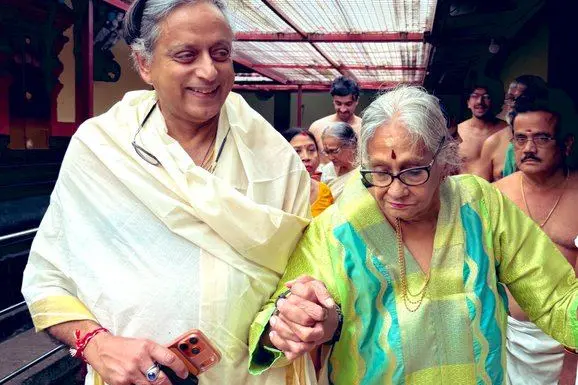 Shashi Tharoor celebrates his mother Lily Tharoor’s 90th birthday at ancestral home in Palakkad