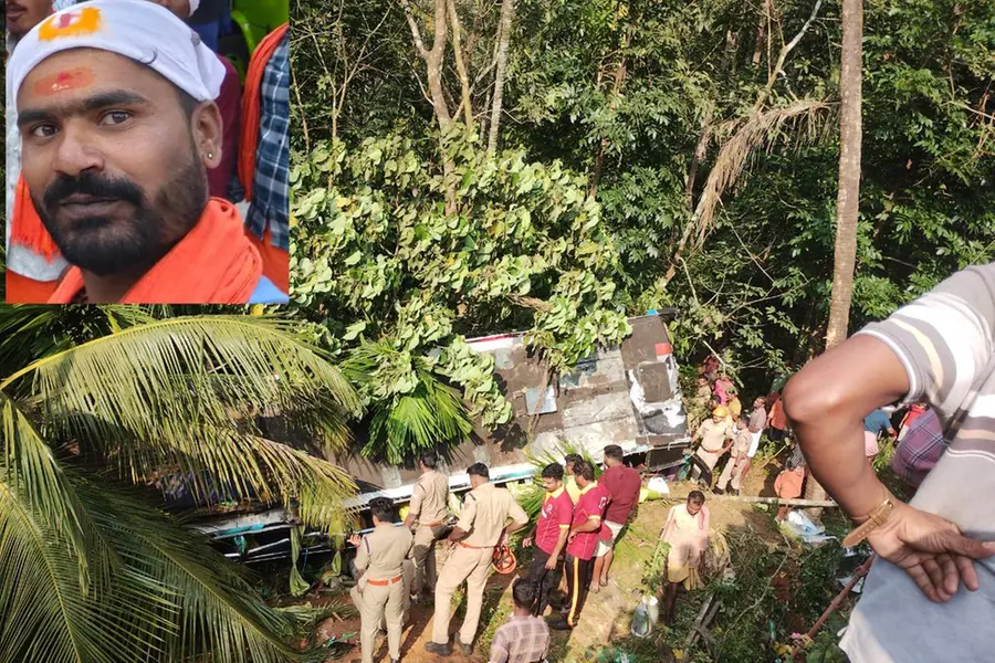 ശബരിമല ദര്‍ശനംകഴിഞ്ഞ് മടങ്ങിയവര്‍ സഞ്ചരിച്ച ബസ് മറിഞ്ഞു; ഒരാൾക്ക് ദാരുണാന്ത്യം, നിരവധിപേർക്ക് പരിക്ക്