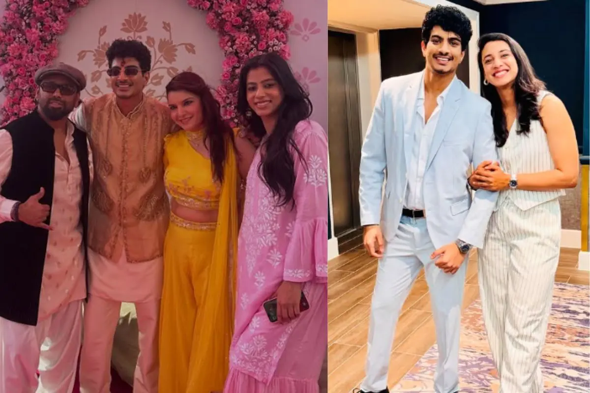 Choreographer Bosco with Palash and his team members- Gulnaaz Khan and Nandika Dwivedi (L-R), Palash with Smriti