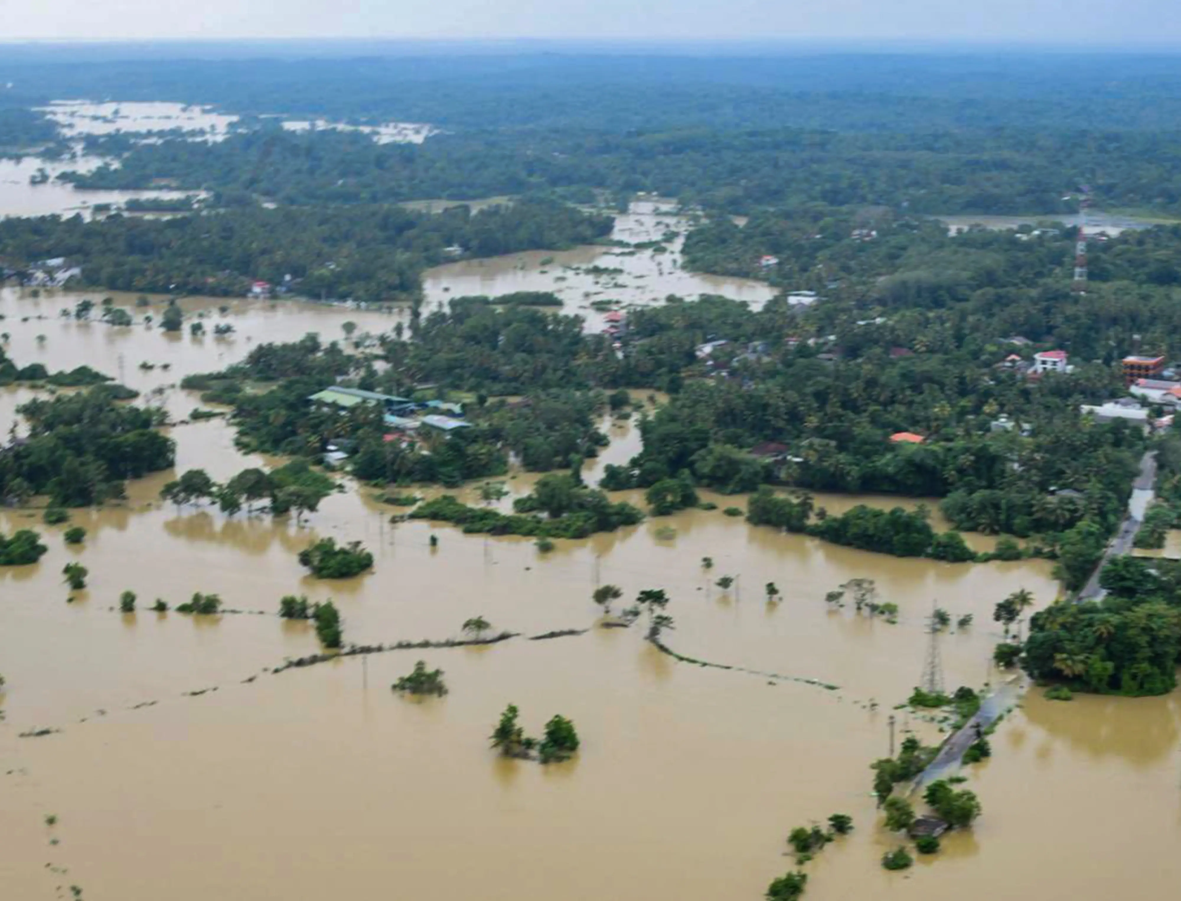 Floodwaters engulf a neighbourhood in Sri Lanka after Cyclone Ditwah's destructive sweep | Photo: PTI