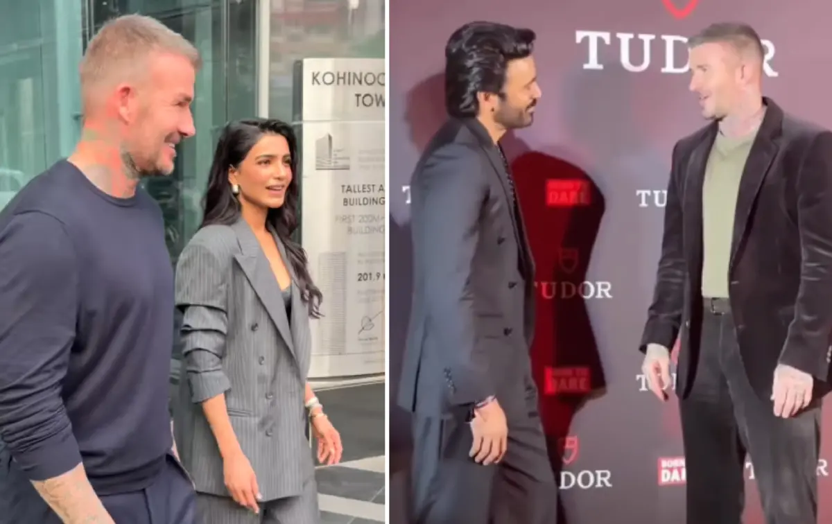 David Beckham Meets Samantha Ruth Prabhu And Dhanush | Photo: Instagram,dhanushteam.ig, instant bollywood