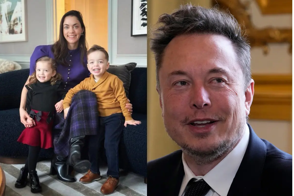 Shivon Zilis with her children, Elon Musk