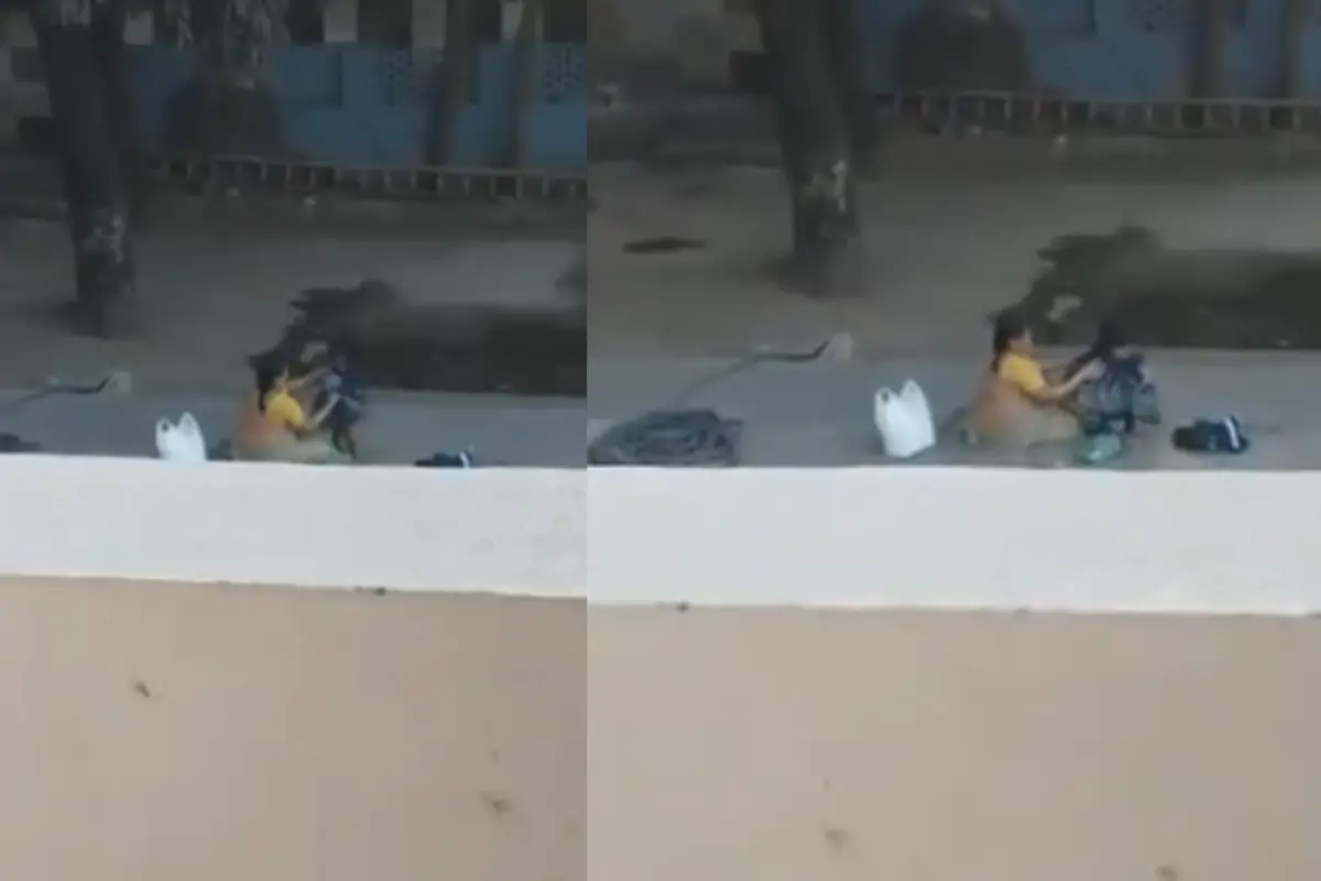 A visual of the incident at the Hyderabad school