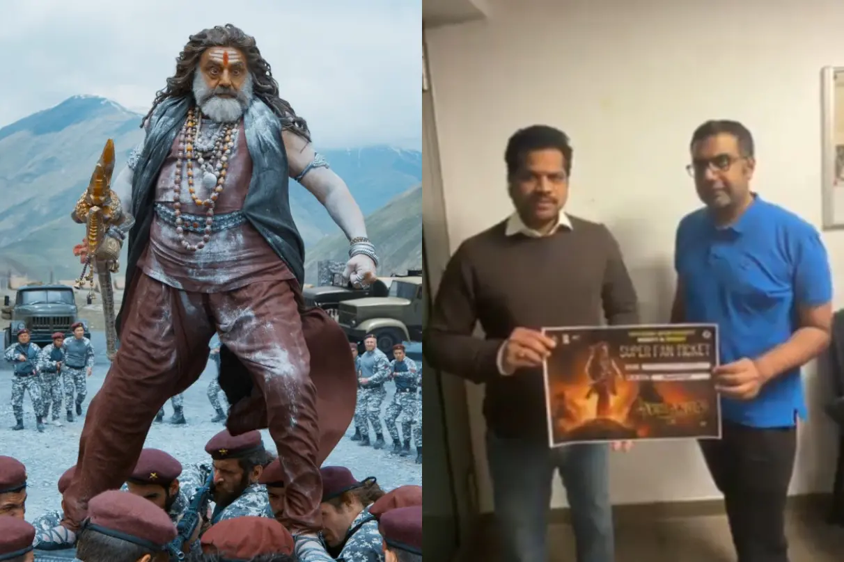 അഖണ്ഡ 2-ൽ ബാലയ്യ, ഒരുലക്ഷം രൂപ മുടക്കി നേടിയ ആദ്യ ടിക്കറ്റ് രാജശേഖര് ഏറ്റുവാങ്ങുന്നു | Photos: Trailer screen grab, X