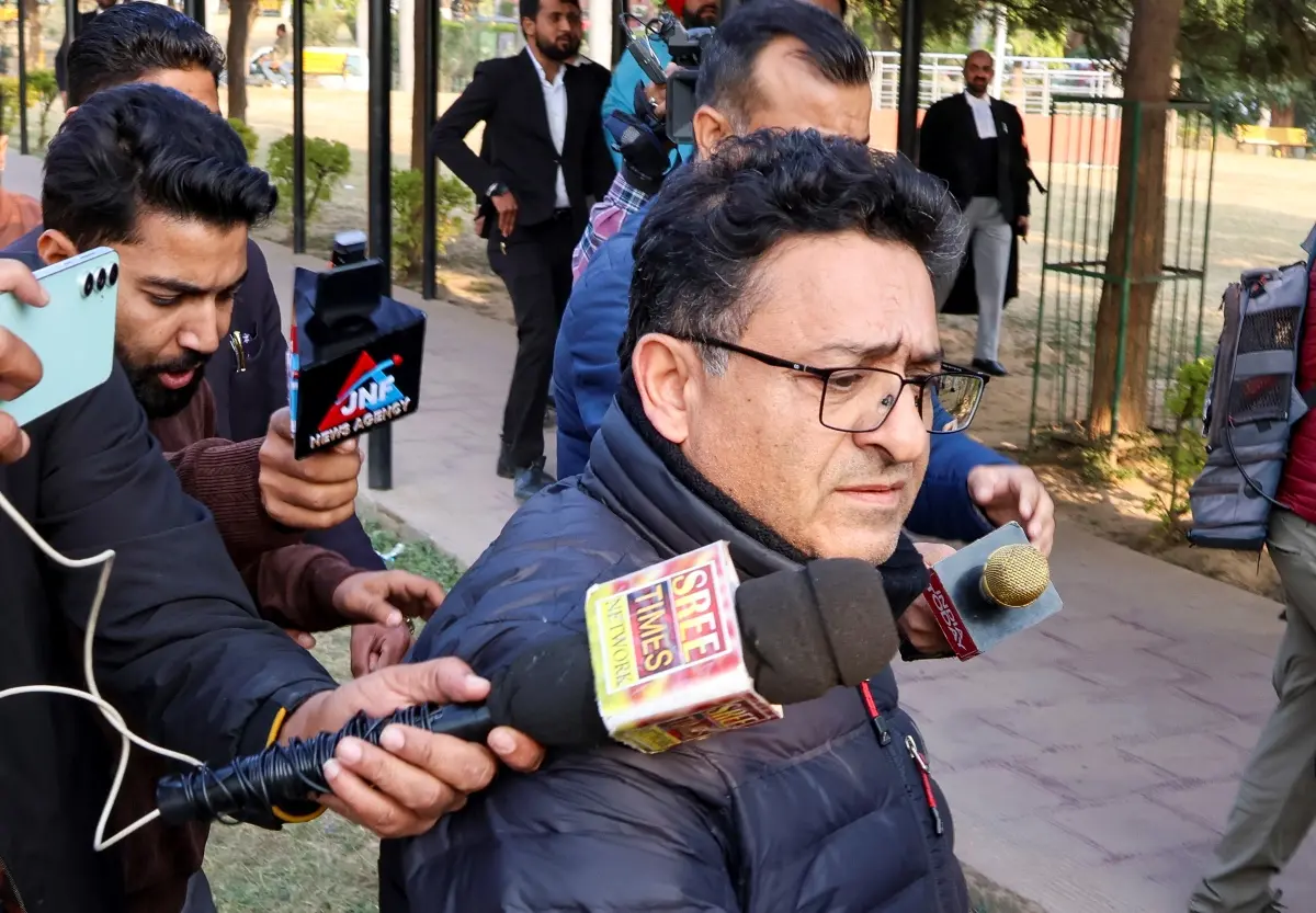 Shafat Ahmed Shangloo leaves the court premises after a judge rejected CBI's custody plea, in Jammu | Photo: PTI