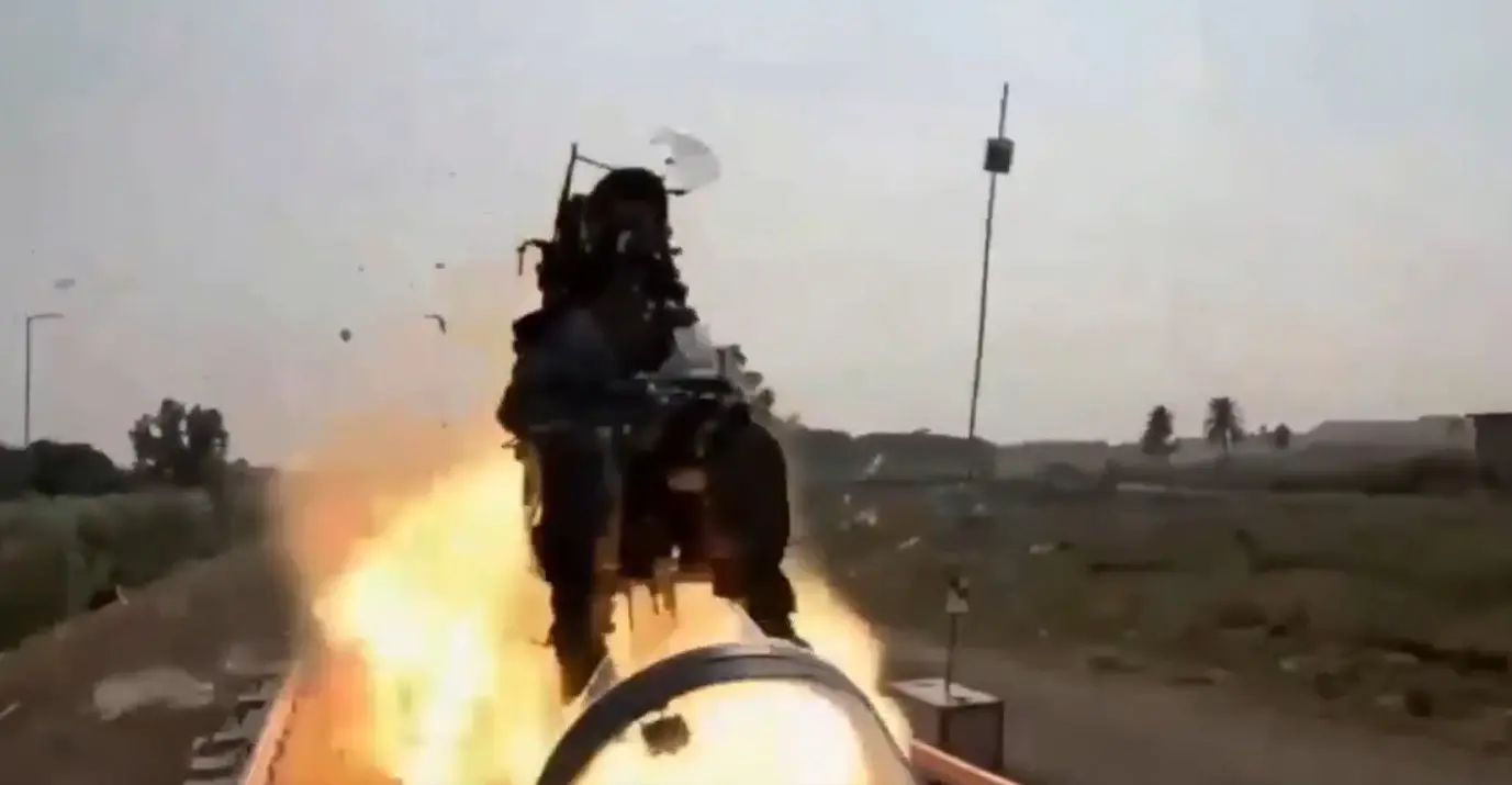 A screengrab of footage shared by DRDO conducting the test