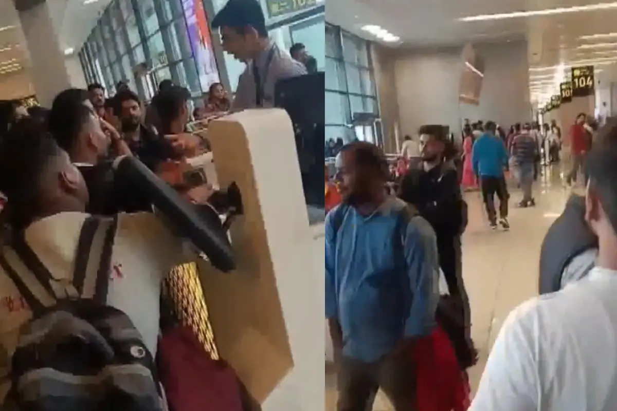 Frustrated passengers at Hyderabad Airport