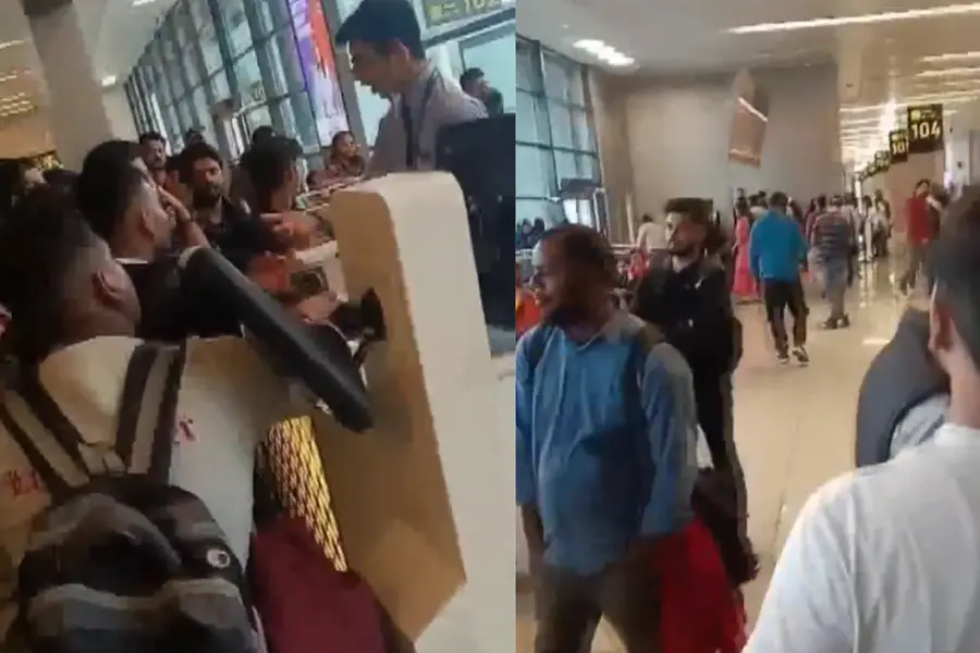 Frustrated passengers at Hyderabad Airport