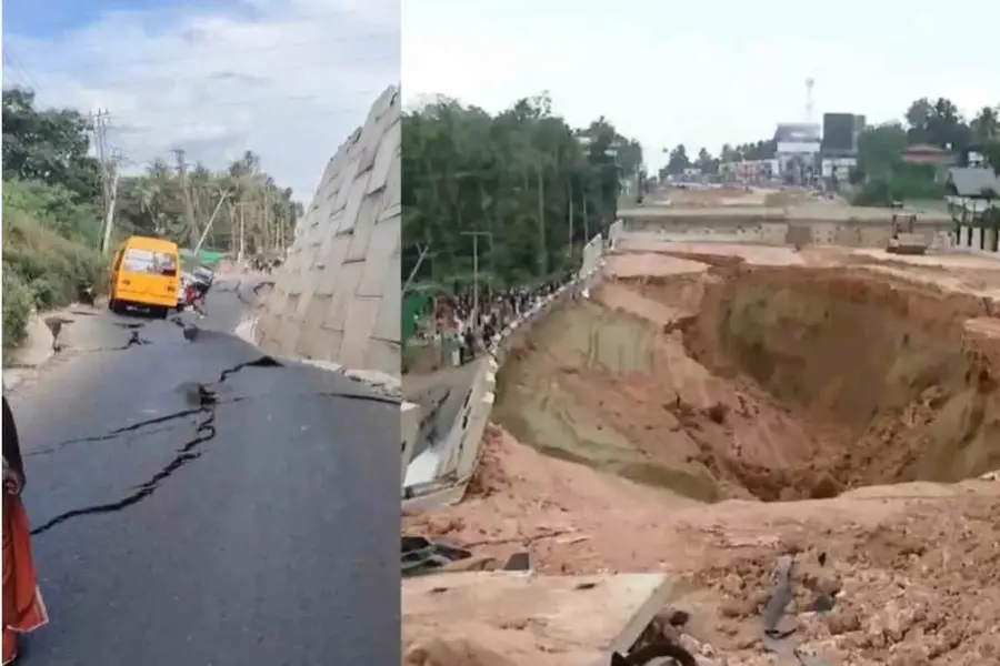 Major disaster averted as school bus trapped in Kollam highway collapse; immediate probe ordered