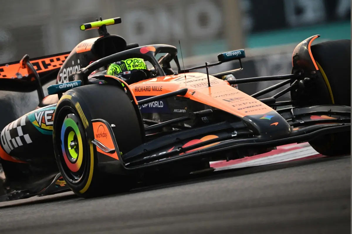 McLaren's British driver Lando Norris drives during the second practice session ahead of the Abu Dhabi Formula One Grand Prix at the Yas Marina Circuit in Abu Dhabi. | Photo: AFP