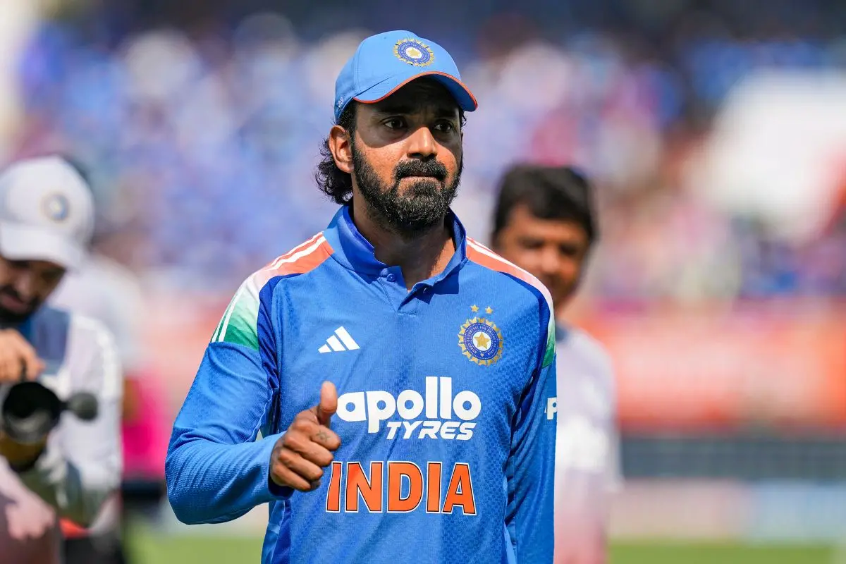India's captain KL Rahul gestures as he walks back after the team won the toss before the start of the third ODI cricket match of a series between India and South Africa, at ACA-VDCA Cricket Stadium, in Visakhapatnam, Andhra Pradesh. | Photo: PTI