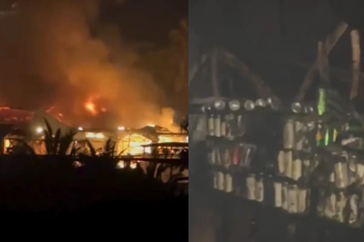 Visuals of fire accident in club at Arpora,Goa