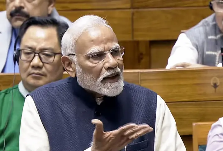 Prime Minister Narendra Modi speaks in Lok Sabha | File photo: ANI