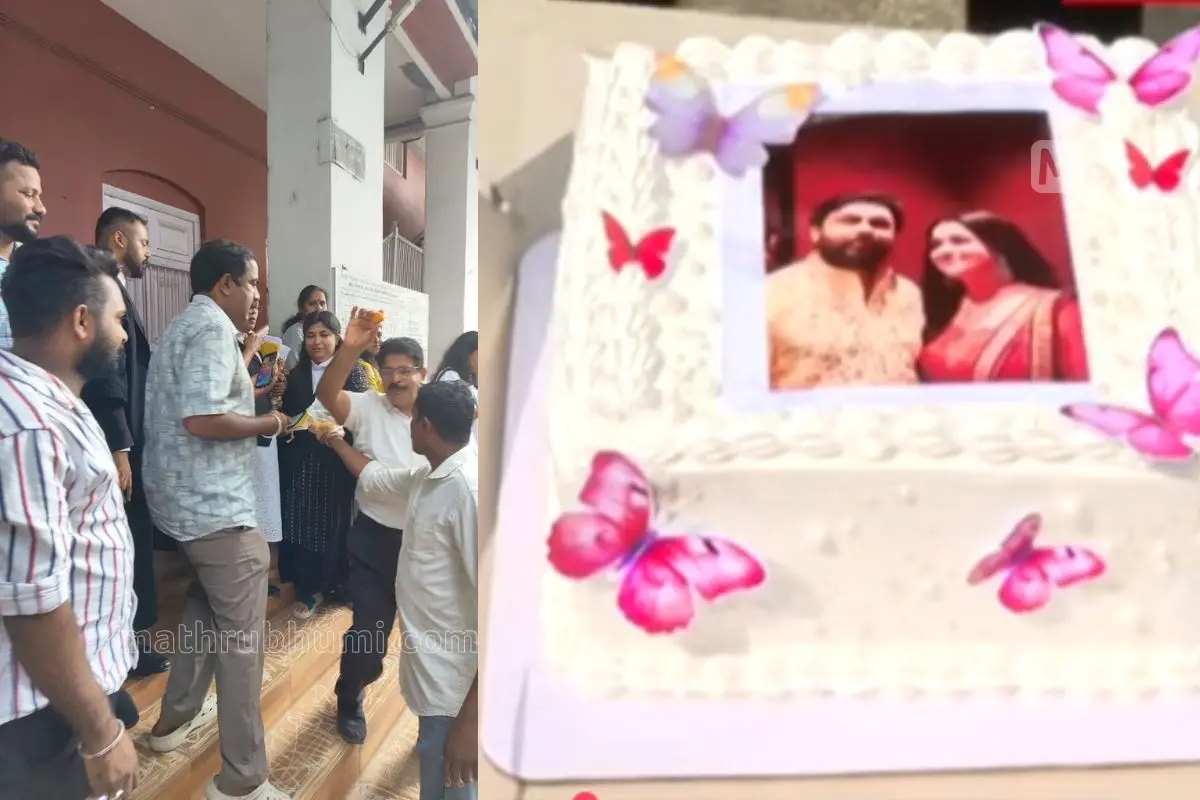 Sweet distribution-Cake | Photo: Mathrubhumi