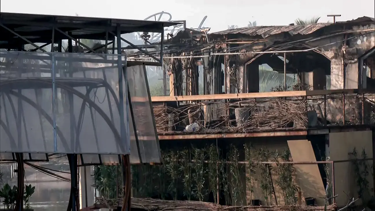 Charred remains of the Birch by Romeo Lane restaurant after a fire broke out, claiming the lives of 25 people, in Arpora  | Photo: Video grab/ANI