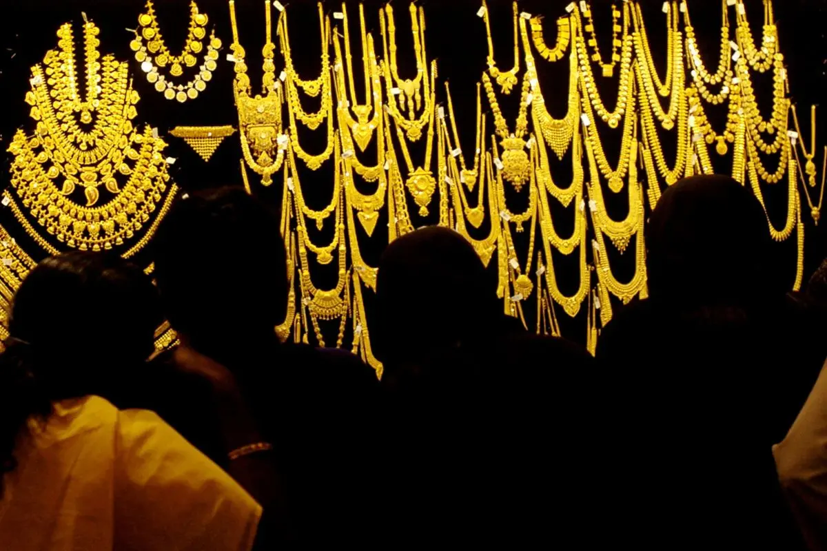 Glittering gold ornaments on display at a jewellery showroom as bullion prices record a slight uptick on December 9. Representative image: AFP