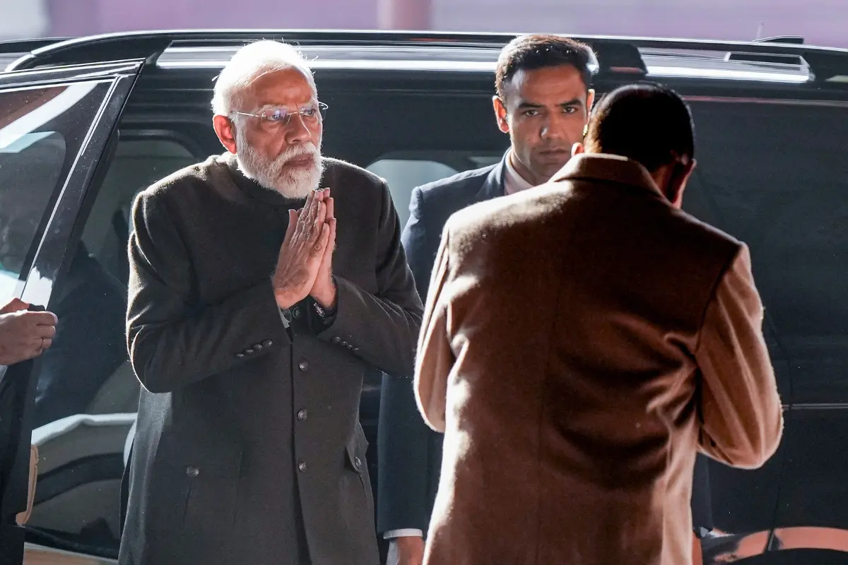 Prime Minister Narendra Modi arrives for NDA Parliamentary Party meeting during the Winter session of Parliament | Photo: PTI