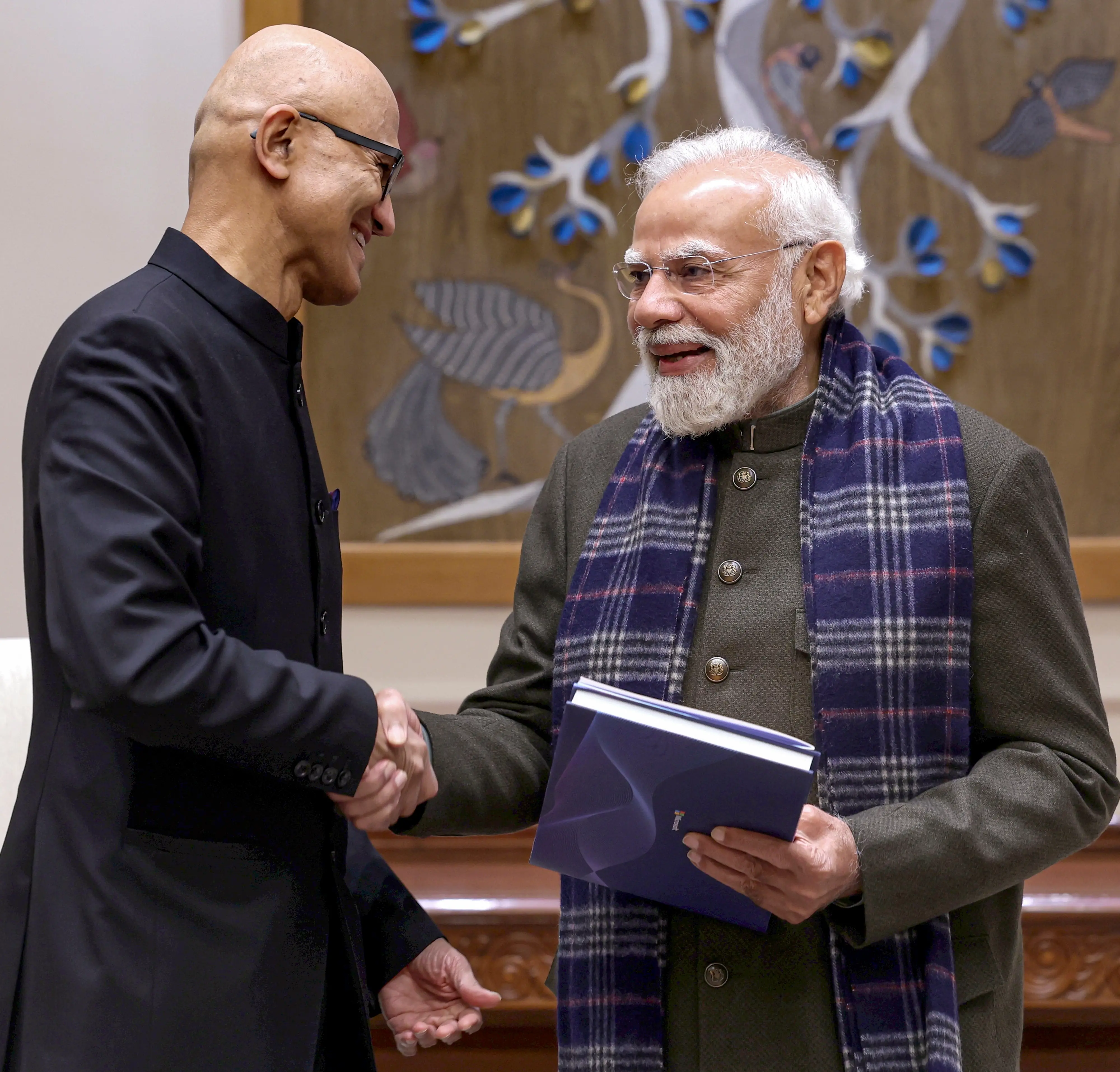 Prime Minister Narendra Modi meets Microsoft CEO Satya Nadella, in New Delhi | PTI