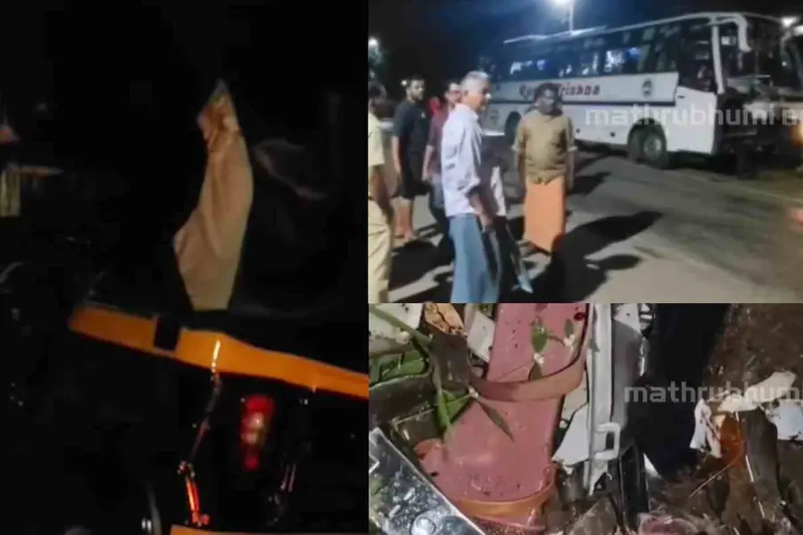 കൊല്ലത്ത് ബസും ഓട്ടോറിക്ഷയും കൂട്ടിയിടിച്ച് മൂന്നുപേര്‍ക്ക് ദാരുണാന്ത്യം
