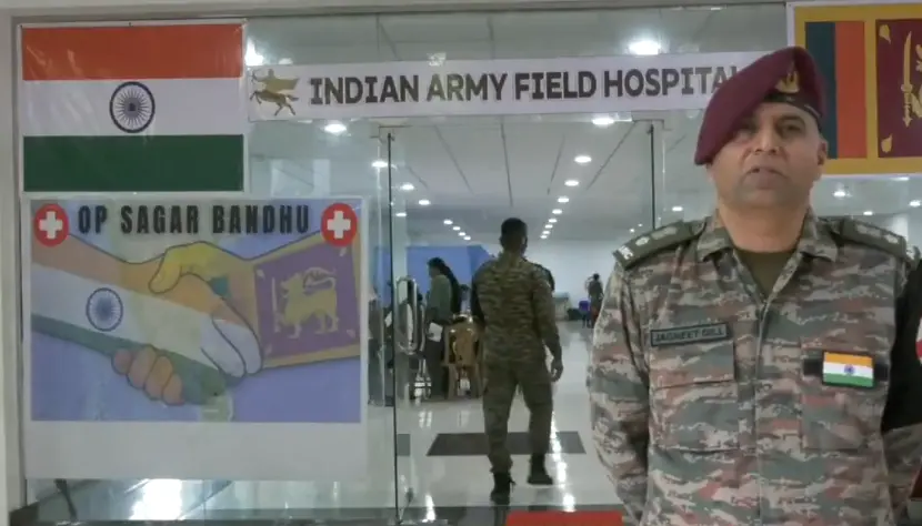 Lt Col Jagneet Gill outside the hospital