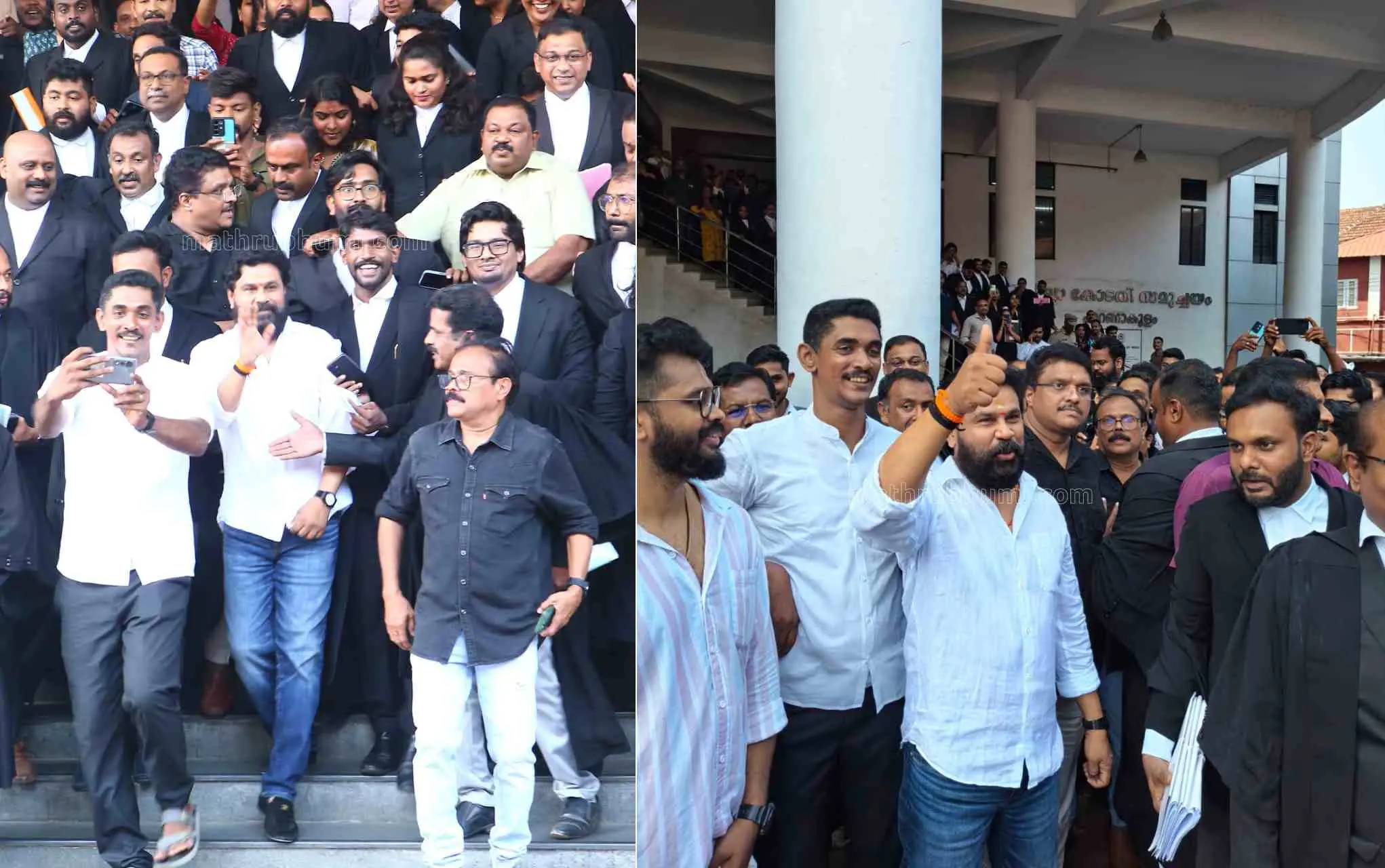 വിധി പ്രസ്താവത്തിന് ശേഷം പുറത്തേക്കിറങ്ങിയ ദിലീപ് |ഫോട്ടോ:മാതൃഭൂമി