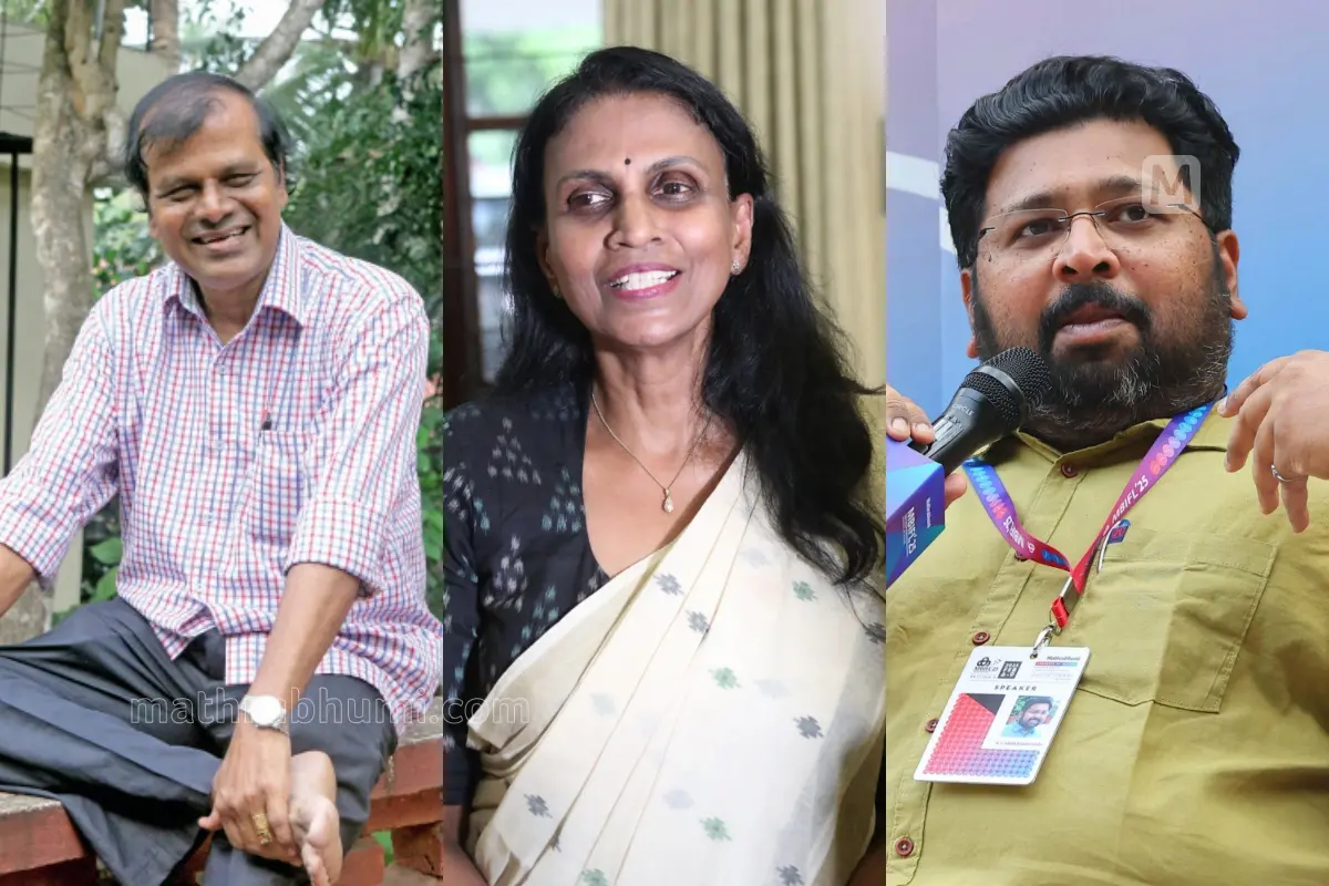പൂജപ്പുര രാധാകൃഷ്ണൻ, ആര്. ശ്രീലേഖ, കെ.എസ്. ശബരീനാഥൻ | Photo: Mathrubhumi
