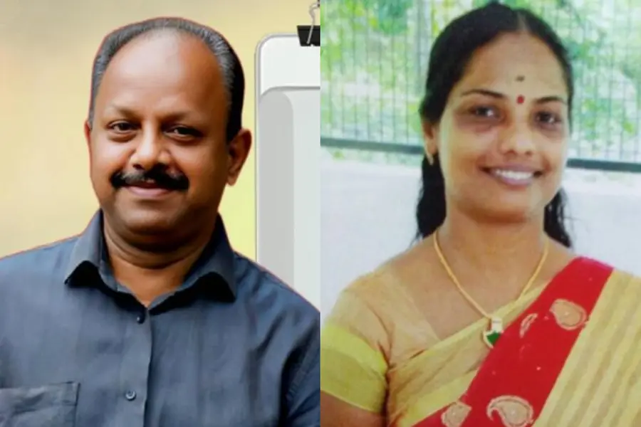 CPM candidate’s wife Sindhu Paradayil thanking voters after local election defeat