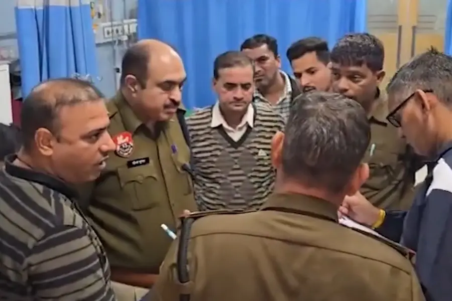 The police officials at the hospital
