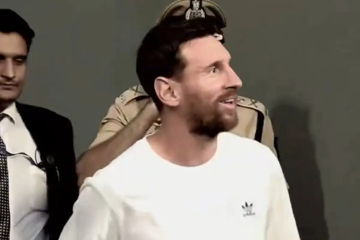 Lionel Messi arrives at Wankhede Stadium in Mumbai | Photo: Screen grab X/@CrewsMat10