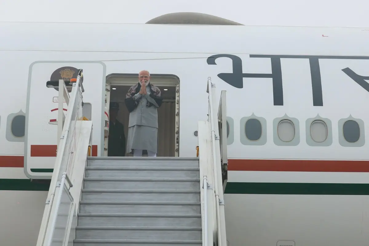 Prime Minister Narendra Modi emplanes for Amman, Jordan | Photo: ANI