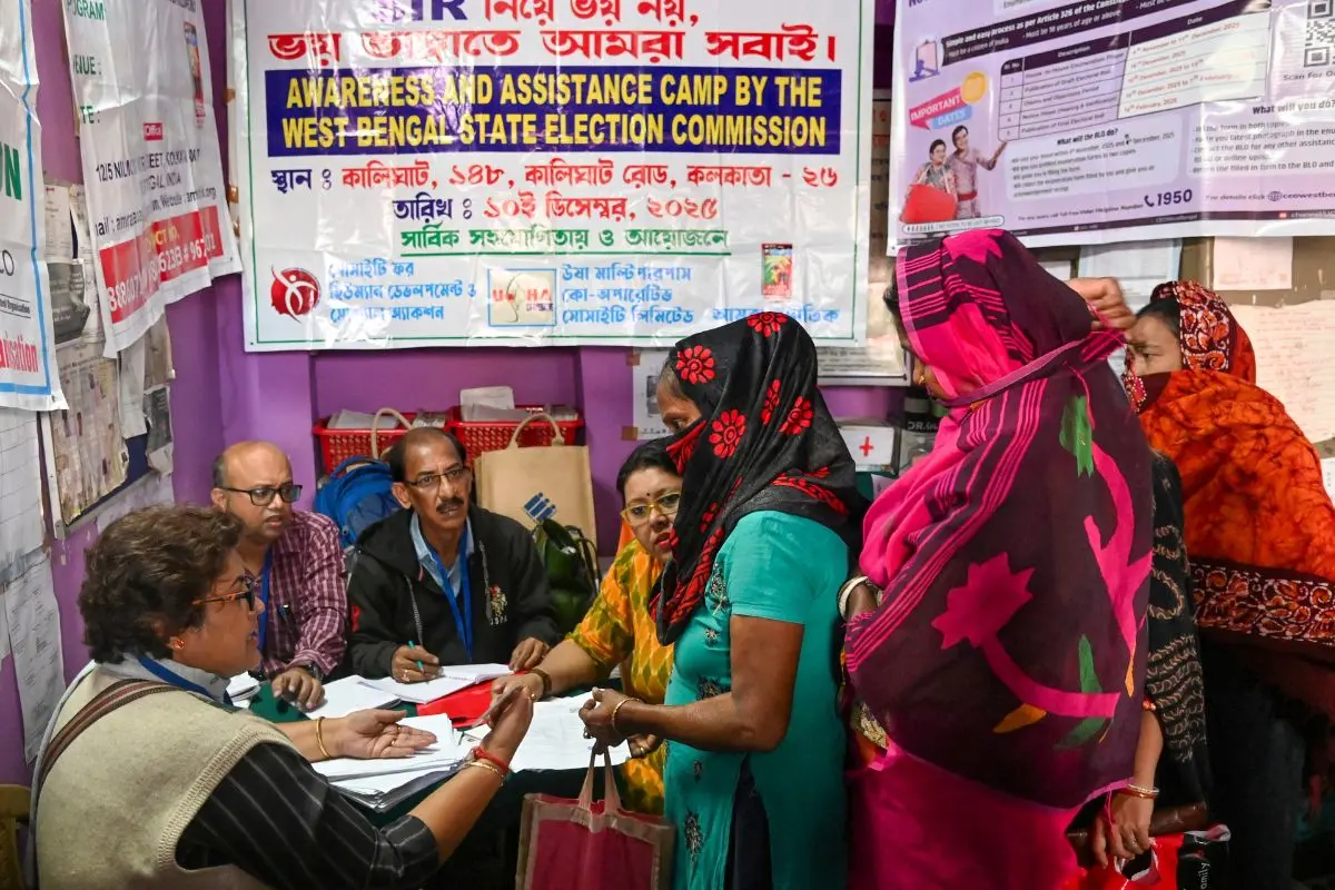 Marginalised electors visit a help desk camp for Special Intensive Revision (SIR) in Kolkata: PTI