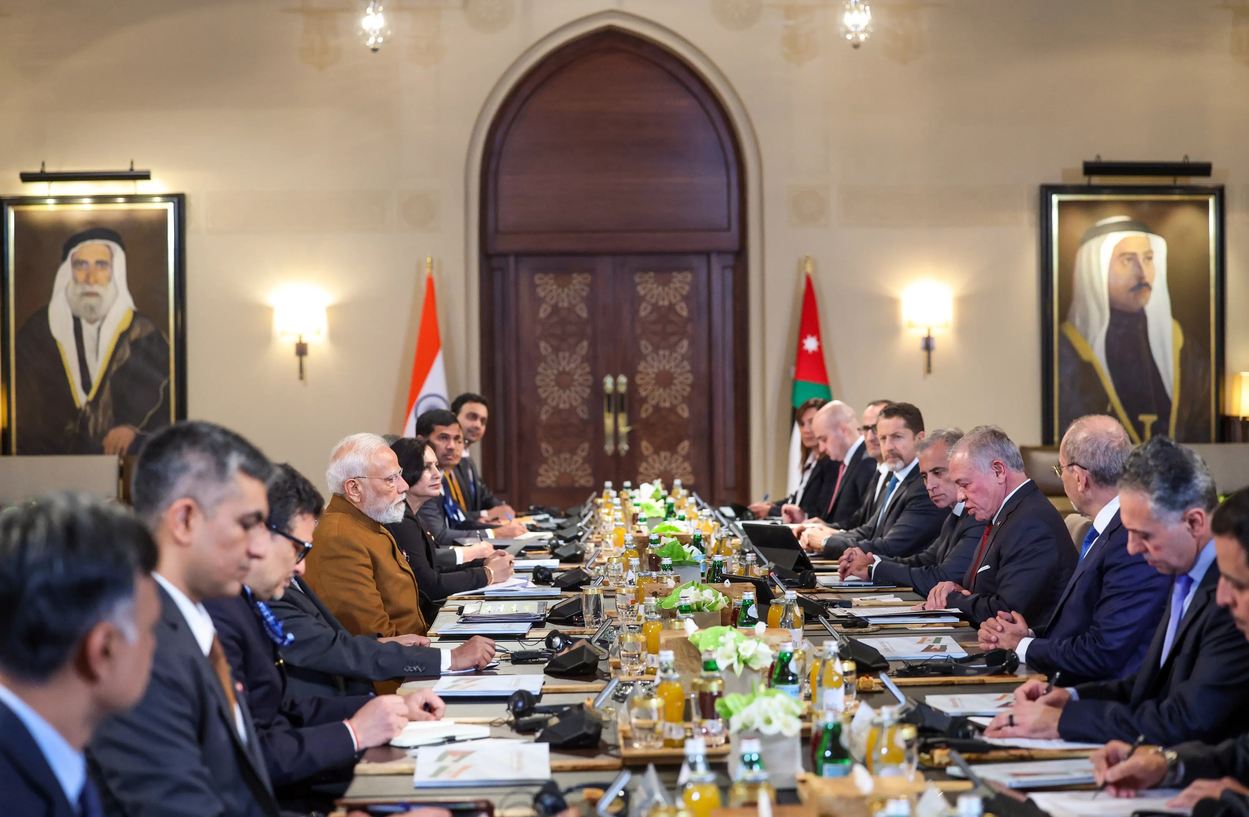 Prime Minister Narendra Modi, during a meeting with Jordan's King Abdullah II bin Al Hussein at the Husseiniya Palace, in Amman | Photo: ANI