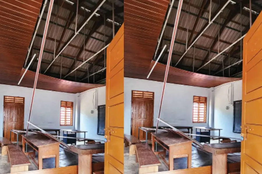 സ്കൂളിൽ ക്ലാസ് നടക്കുന്നതിനിടെ മുറിയുടെ സീലിങ് തകർന്നുവീണു; നാല് വിദ്യാർഥികൾക്ക് പരിക്ക്