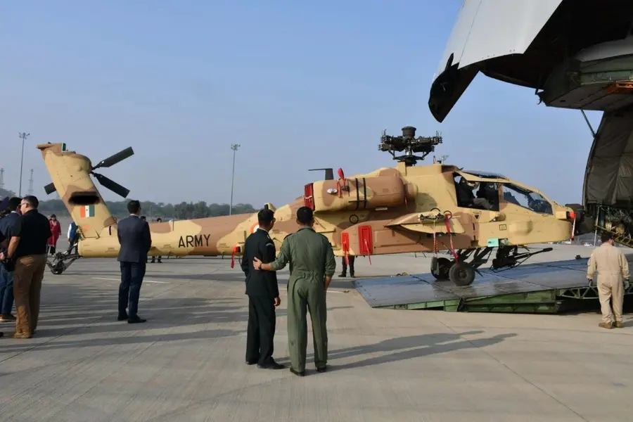 Apache attack helicopter delivery