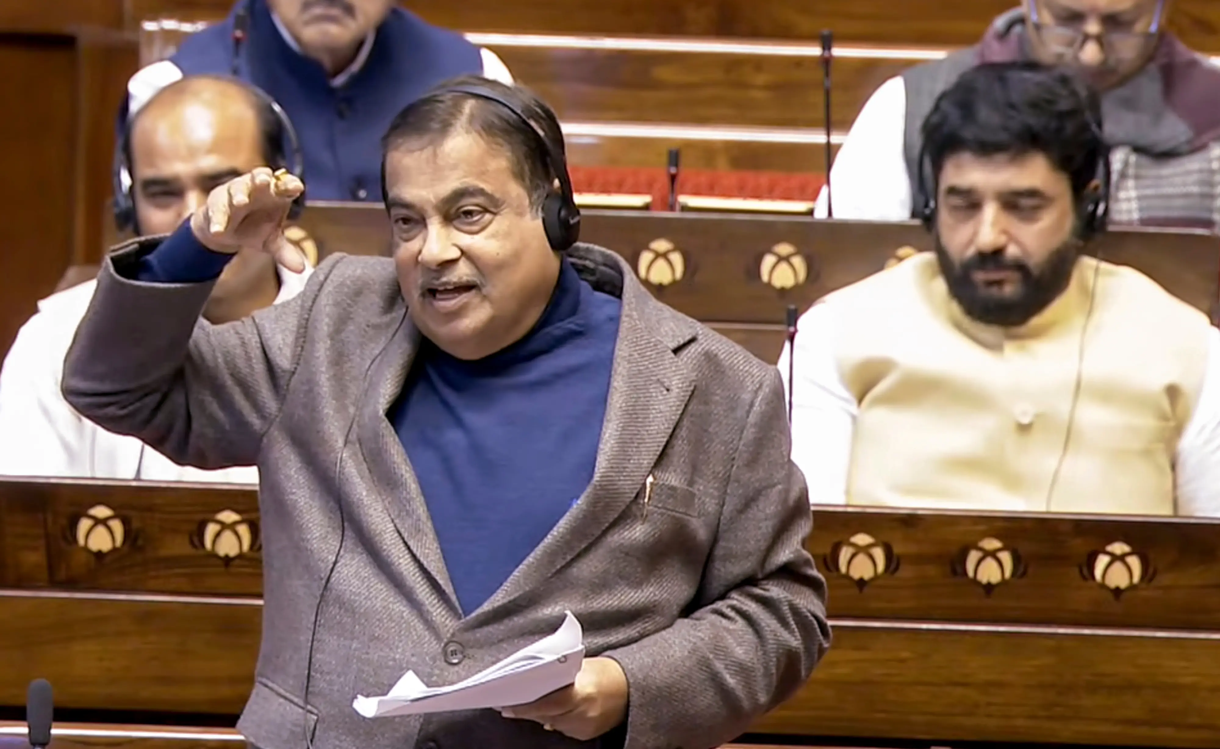 Union Minister Nitin Gadkari speaks in the Rajya Sabha | PTI