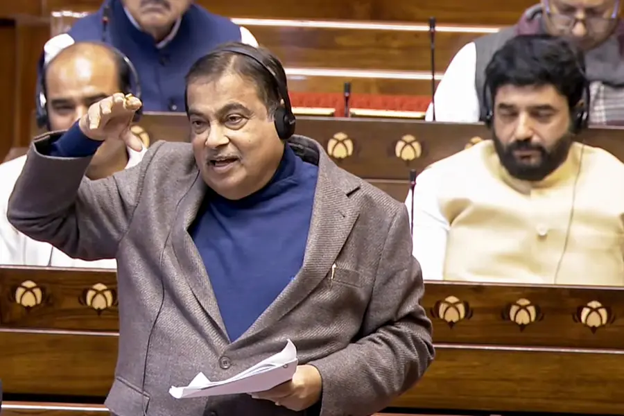 Union Minister Nitin Gadkari speaks in the Rajya Sabha