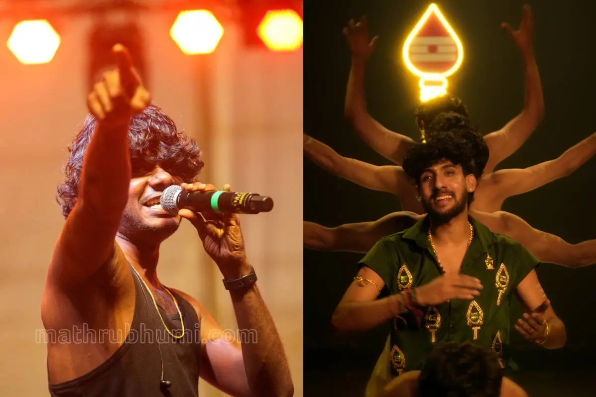 റാപ്പർ വേടൻ, വാഹീസൻ | ഫോട്ടോ: ശ്രീജിത്ത് പി. രാജ് \ മാതൃഭൂമി, സ്ക്രീൻഗ്രാബ്
