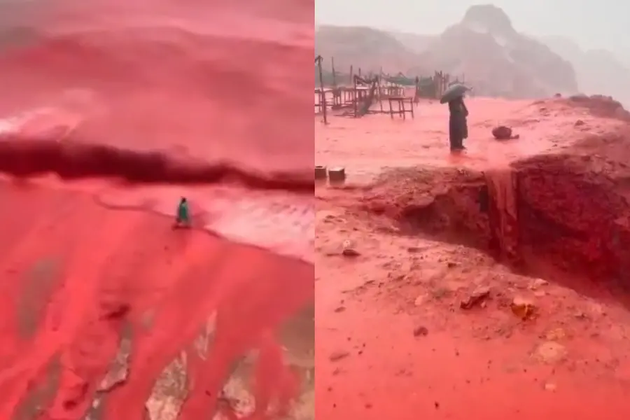 Hormuz Island's Striking Red Waters