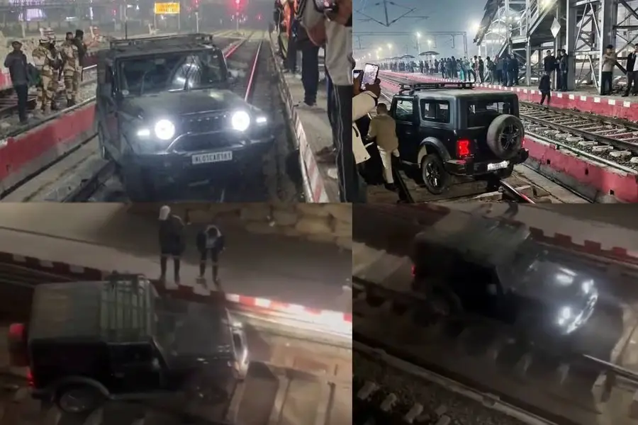 ഇത് അഭ്യാസമല്ല, അഹങ്കാരം; റെയിൽവേ ട്രാക്കിലൂടെ 65-കാരന്റെ ഥാർ അഭ്യാസം, ഒടുവിൽ അറസ്റ്റ്